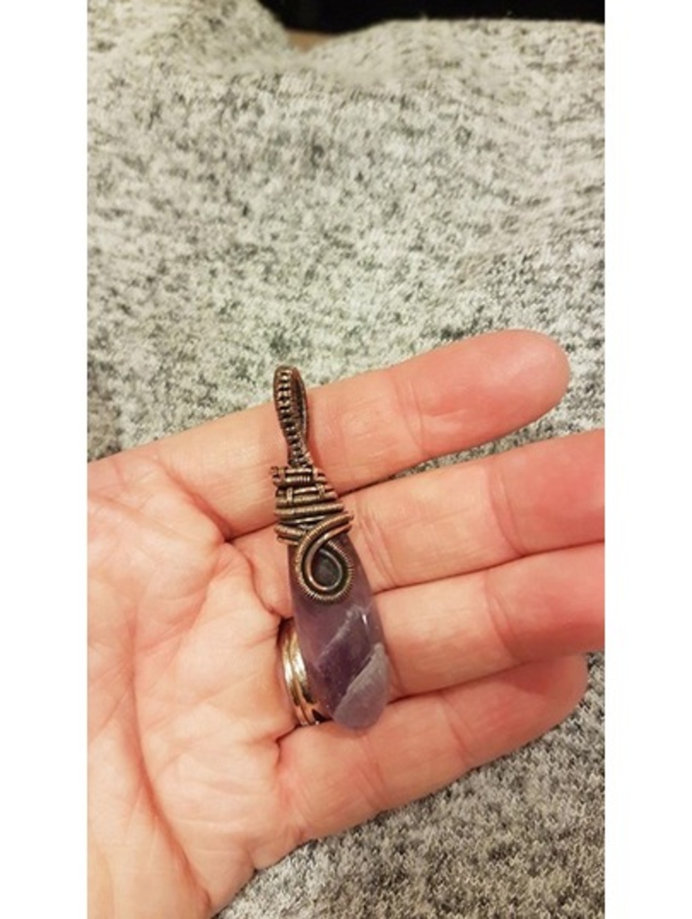 HAnd wrapped copper amethyst necklace